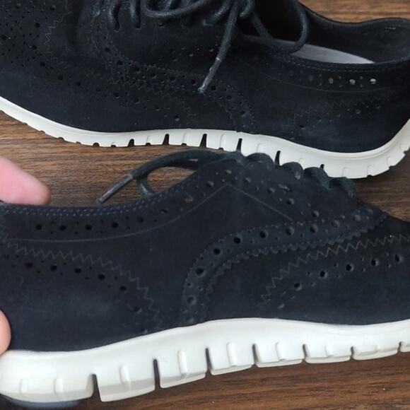Cole Haan Women's Sneakers ZEROGRAND Oxfords Black Suede Athleisure  Size 5 - Picture 4 of 10